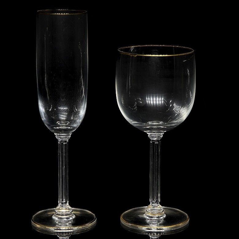 Glassware with gold-rimmed ‘Mikasa’, 20th century