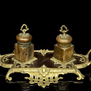 Stone and bronze scribe's desk, 19th century