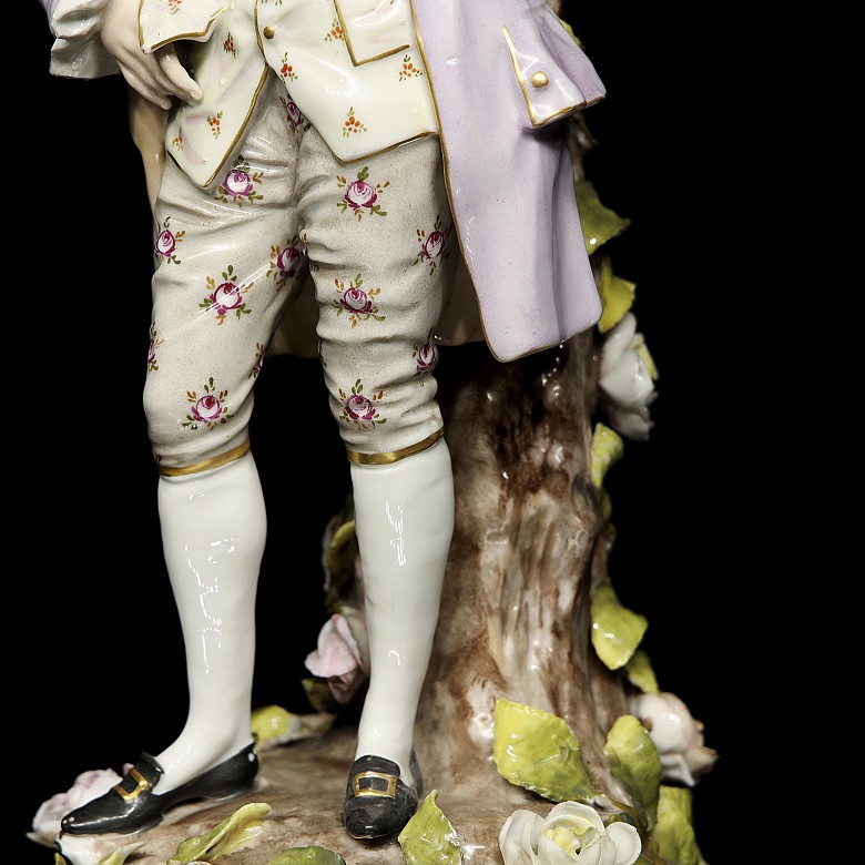 German porcelain ‘Candelabra with gentleman’, 20th century