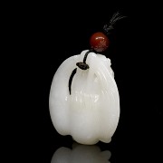 White jade immortal pendant, Ming dynasty, Wanli