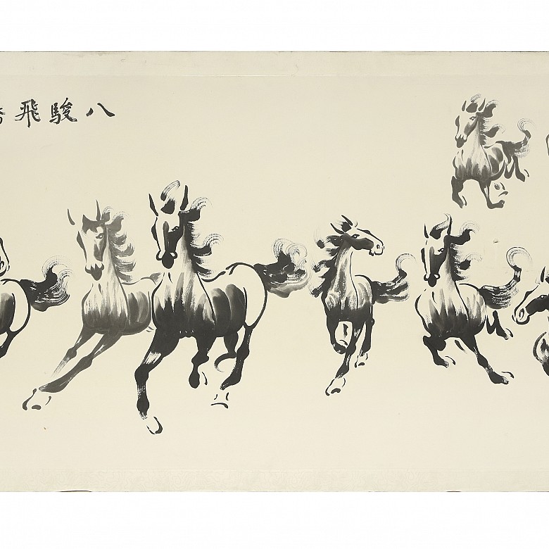 Chinese painting ‘Wild Horses’, 20th century