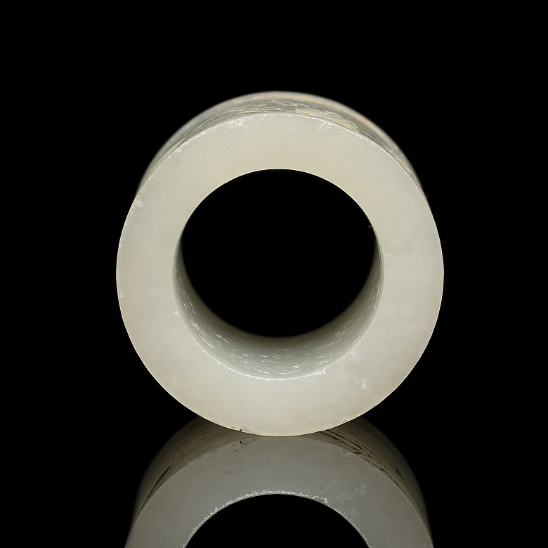 Anillo de arquero de jade blanco 