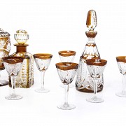 An important set of Bohemian cut crystal.