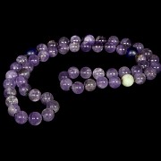 Amethyst, glass and jade bead necklace, Qing dynasty