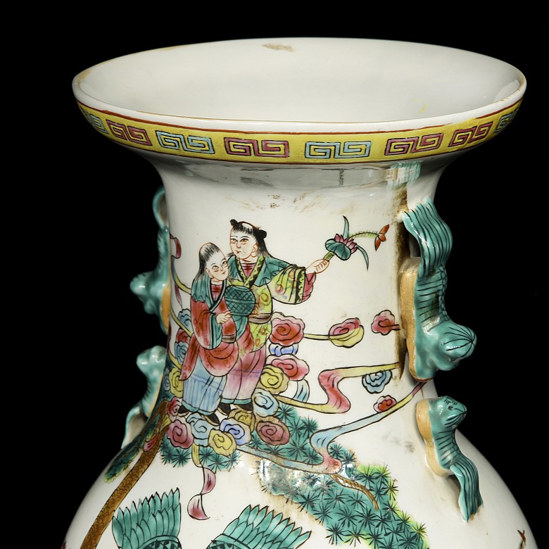 Cantonese enameled vase, 20th century