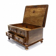 Wooden jewellery box with drawers