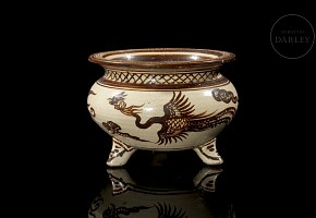 Glazed ceramic censer “Phoenix”, Yuan style