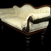 Chaise-longue victoriana con tapicería capitoné, Inglaterra, S.XIX