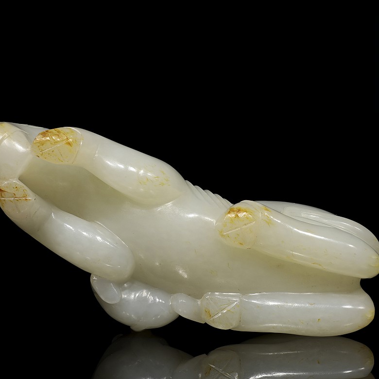 White jade figure 'horse and monkey', Qing dynasty, Qianlong