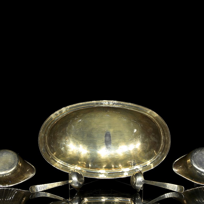 Set of four silver objects, 20th century