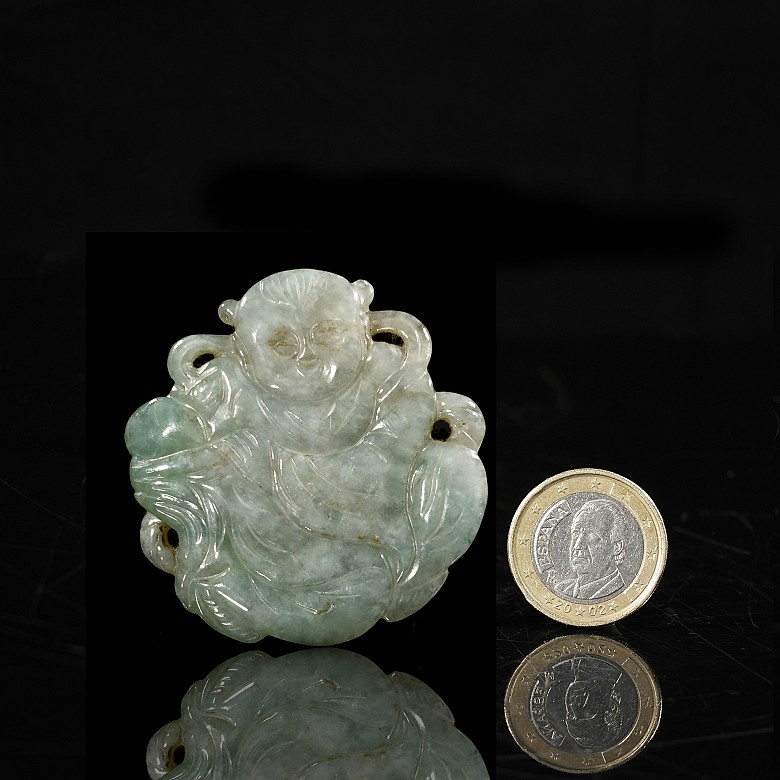 Small jadeite ‘Child’ pendant, Qing dynasty