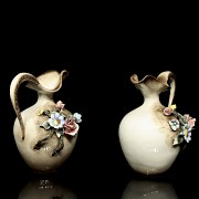 Capodimonte porcelain ‘Pair of jugs’, 20th century