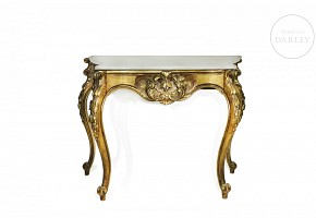 Carved and golden wood console, 20th century