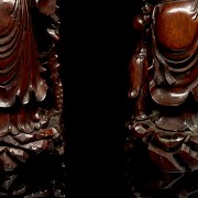 Pair of wooden wise men, 20th century - 3