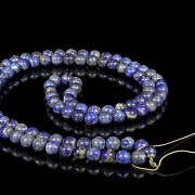 Lapis lazuli necklace with 108 beads.