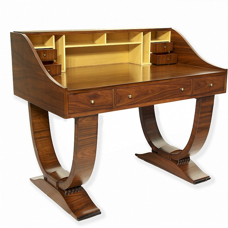 Art Deco style desk in Palo Santo wood