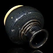 Ceramic vase, black glaze, 20th century