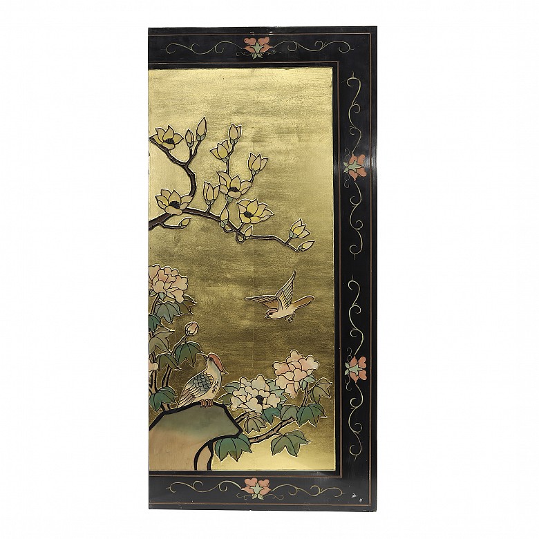 Chinese four-leaf folding screen, 20th century