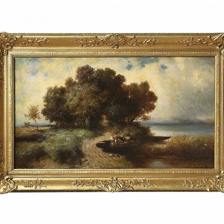 Joseph Ringeiser (1863) ‘Romantic Landscape’, 19th century