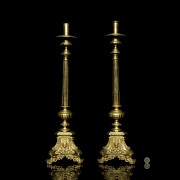 Pair of altar candlesticks, 20th century