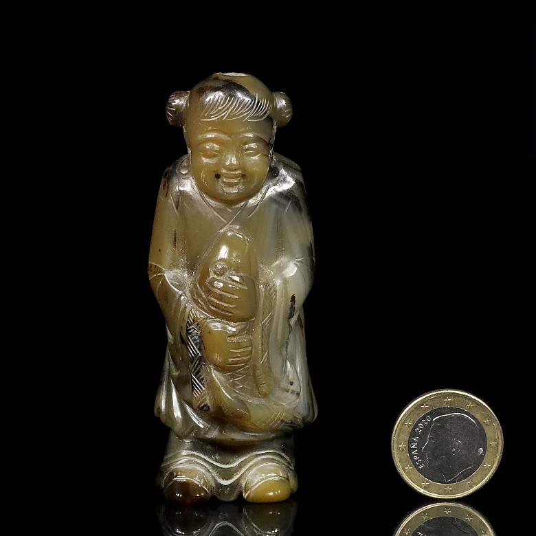 A Chinese girl shape Snuff bottle, Qing dynasty.