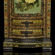 Asian lacquered wooden commode chest of drawers, 20th century