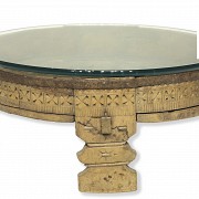 Low table with glass. 19th - 20th century