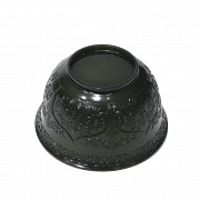 Carved green jade bowl, 20th century