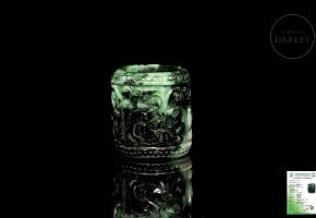 Natural jadeite archer ring, Qing dynasty