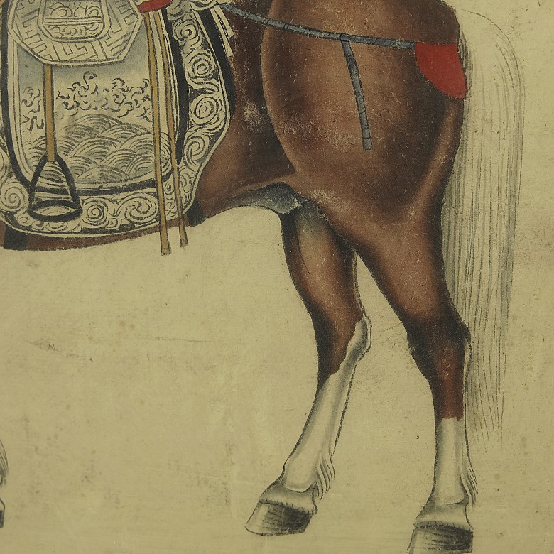 Chinese painting ‘Horse and writing’, 20th century