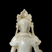 Ceramic figure with celadon glaze ‘Guanyin’, Yuan style