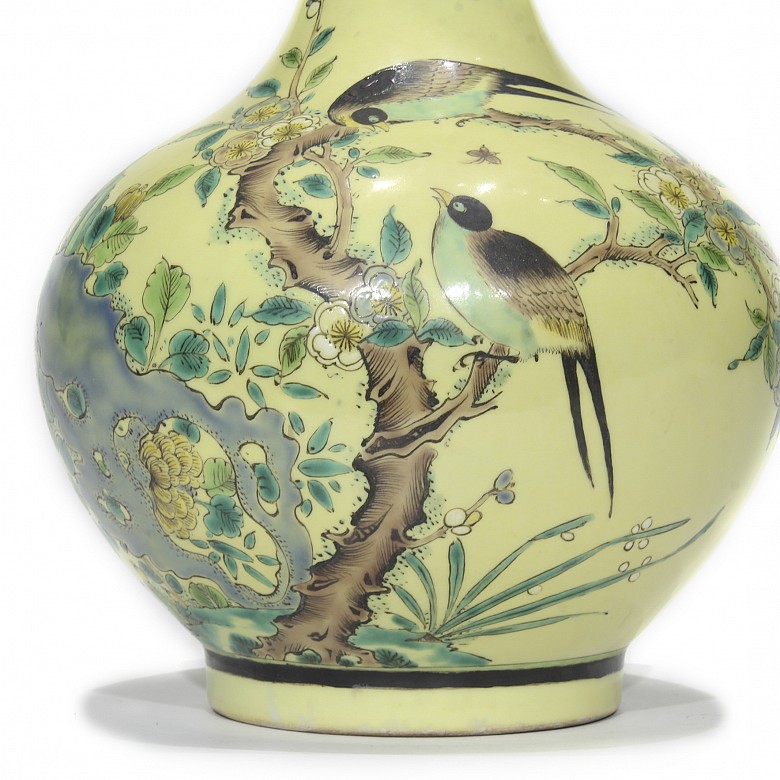 Porcelain enamelled vase, 20th century