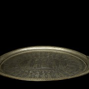 Large silver-plated metal tray, 20th century - 7