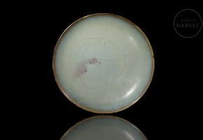 Junyao ceramic small footed dish, Song dynasty