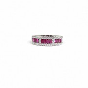 18k white gold ring with rubies and diamonds