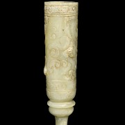 Carved jade ‘Mythical beast’ cup, Warring States period - 3