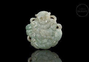 Small jadeite ‘Child’ pendant, Qing dynasty