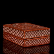 A cinnabar lacquer rectangular box, Qing dynasty