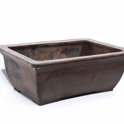 A Large rectangular flowerpot, Yixing, Ming-Qing dynasty.