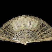 Mother-of-pearl fan ‘Floral stall’, 20th century