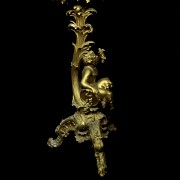 Gilded wooden pedestal with faun, 19th century