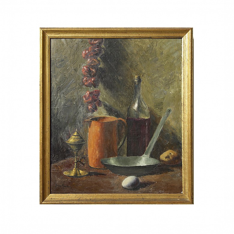 Juan Guillem Satorre (20th century) ‘Still life with frying pan’