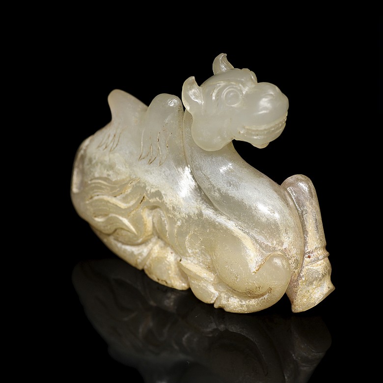 Carved jade camel figure, Tang dynasty