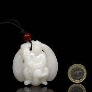 White jade immortal pendant, Ming dynasty, Wanli