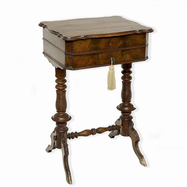 Wooden sewing table, 19th century