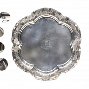 Large stamped Dutch silver tray, 925, ca.1880.