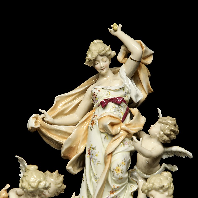 Porcelain figurine ‘Ladies and Angels’, 20th century