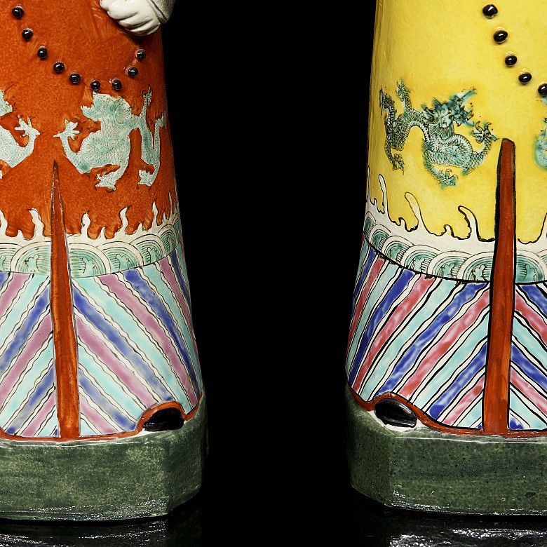 Pareja de emperadores de porcelana, s.XX