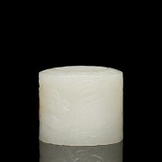 Archer's ring in white jade, 20th century