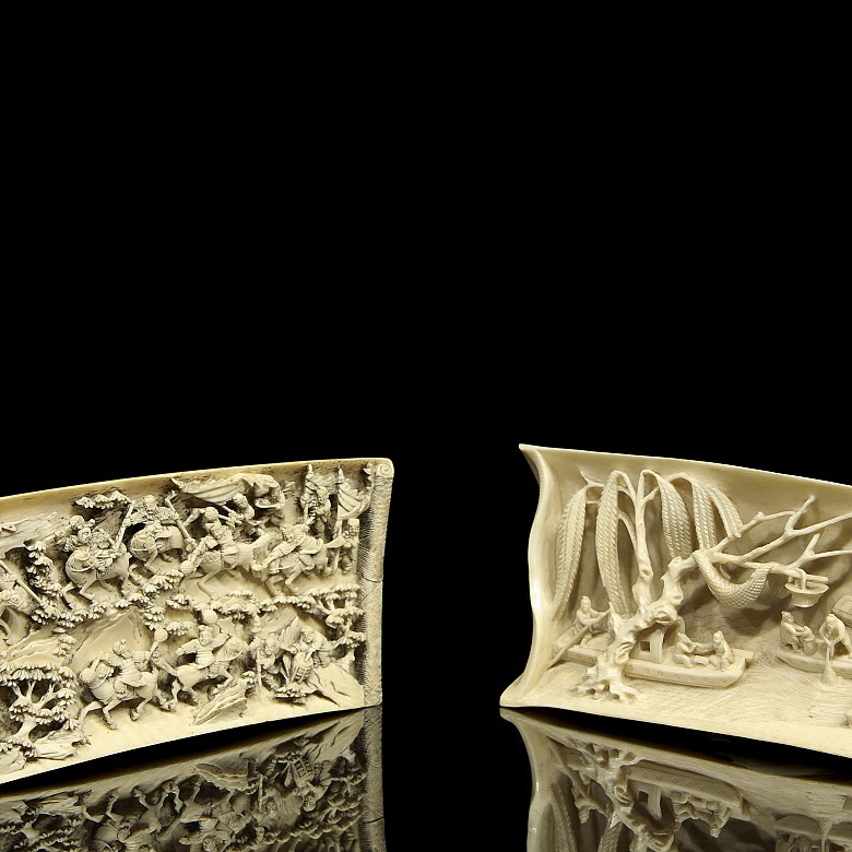 Two ivory carvings, early 20th century